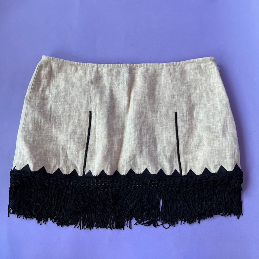 Free people fringed mini skirt